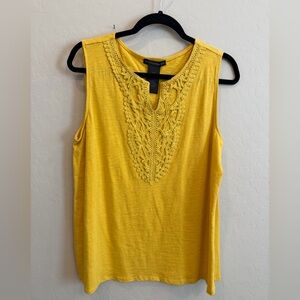 Grace Elements Yellow Lace Detail Tank Top